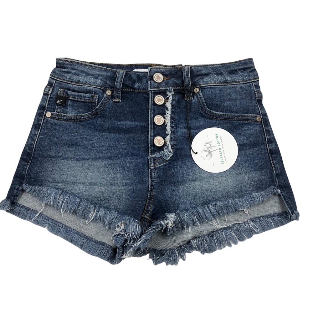 KanCan Frayed Hem Distressed Exposed Button Fly Jean Shorts Size S / 25 NEW